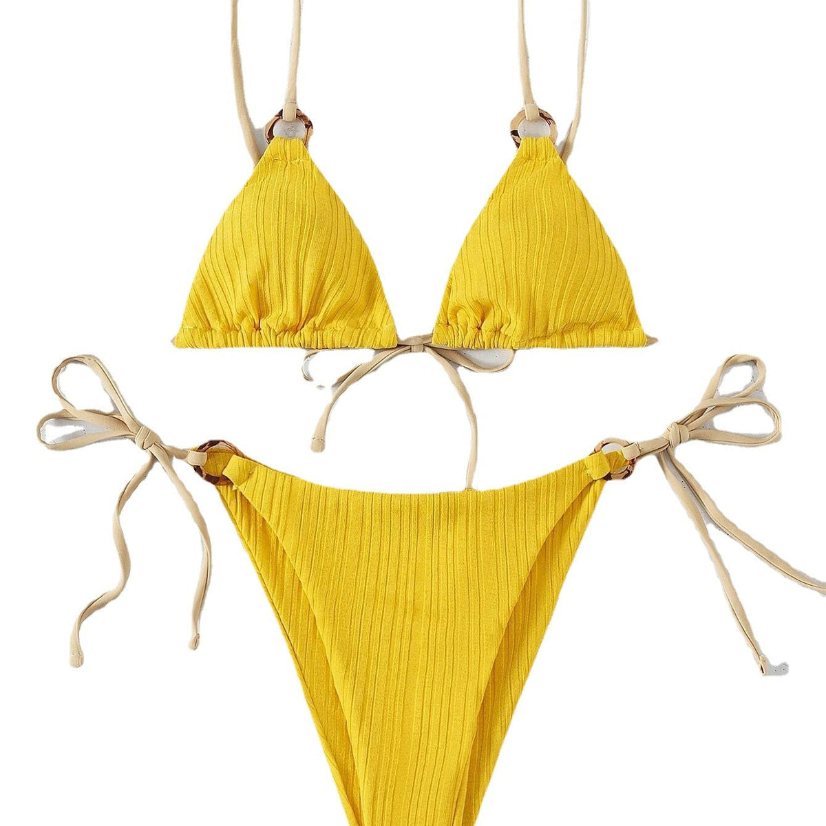 Düz Renkli Askılı Bikini