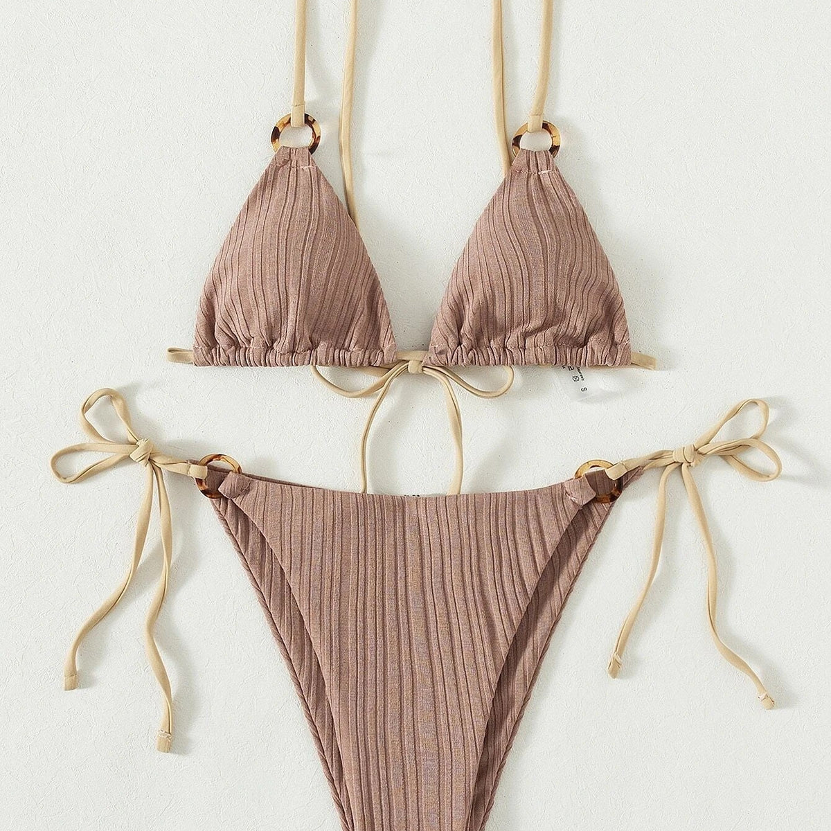 Düz Renkli Askılı Bikini