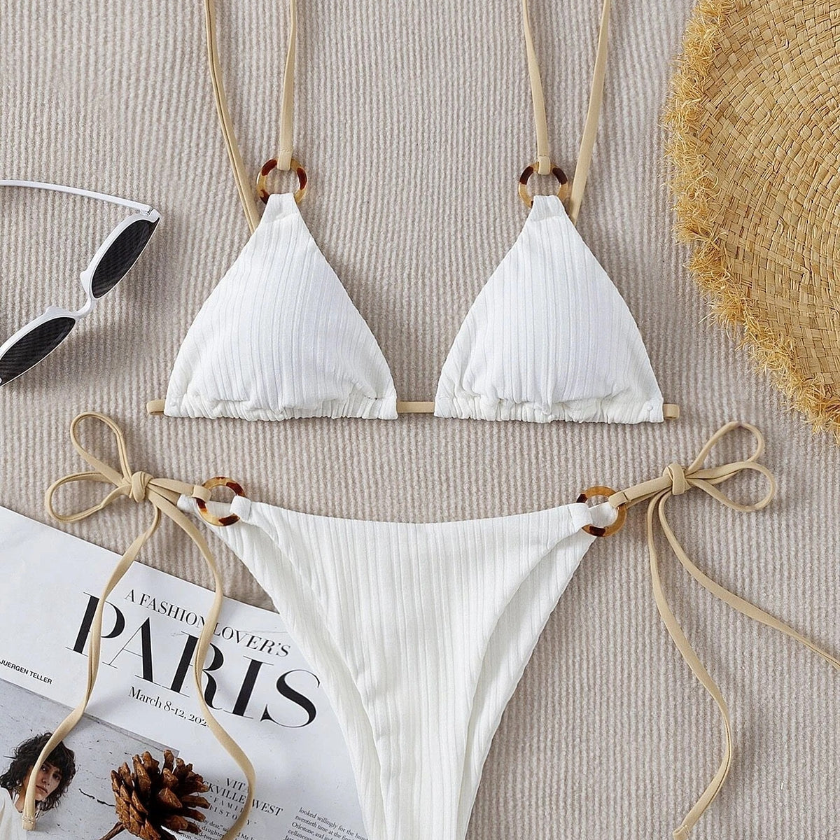 Düz Renkli Askılı Bikini